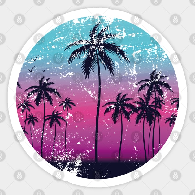 Sundown - 90's surf purple grunge edition Sticker by BACK TO THE 90´S